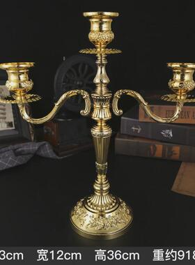 金属三头五头烛台浪漫复古创意欧式烛光晚餐金属婚庆蜡烛台