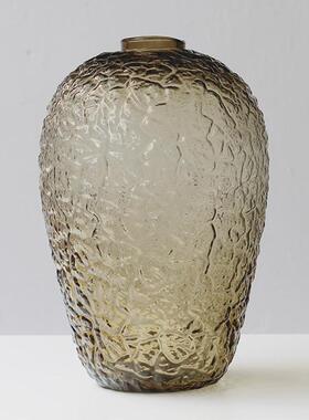 现代设计吊钟大肚子小口玻璃花瓶新品落地客厅水培创意插花花器