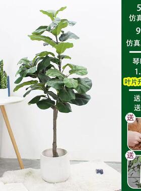 北欧风仿真琴叶榕绿植绿植家居装饰落地摆件假室内橱窗盆栽盆景