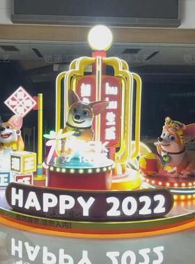 玻璃钢雕塑商业美陈主题装置落地网红拍照打卡大型卡通熊道具摆件