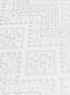 素白色壮族壮锦面料  服装服饰广西民族文化特色桌布软装布料面料