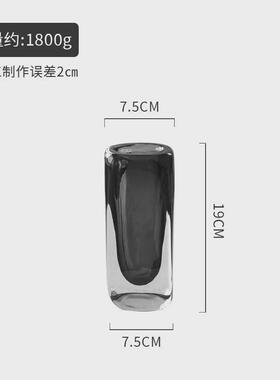 客厅轻奢创意简约网红玻璃花瓶玻璃摆件透明北欧插花花瓶高级感