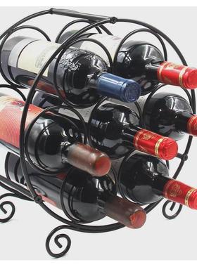铁艺酒瓶架欧式简约桌面客厅ktv摆件酒吧红酒专用红酒架洋酒架