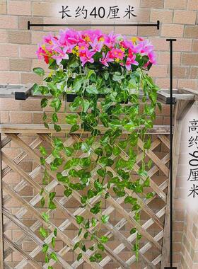 仿真花客厅挂壁花篮壁挂室内假花玫瑰遮挡绿植物墙壁阳台装饰花艺