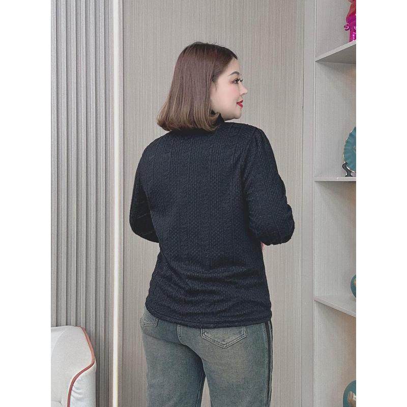 半高领保暖加绒蕾丝打底衫女秋冬装新款大码胖mm显瘦时尚内搭,淘宝优惠券,粉丝福利购,淘宝优惠卷