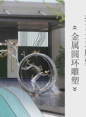 不锈钢水景雕塑园林景观人物船抽象浪花装置户外定制不锈钢艺术品