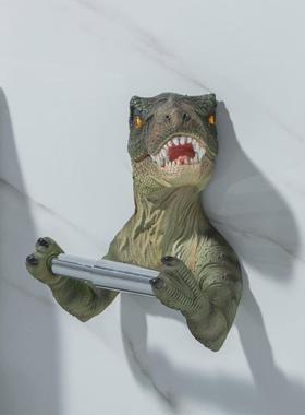 卡通恐龙网红洗脸巾置物架子创意卫生间厕纸架卷纸筒壁挂式纸巾盒