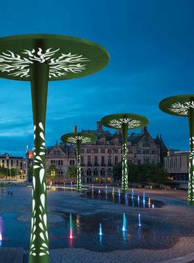 大型不锈钢钢结构廊架定制铁艺异形户外广场小区长廊创意树形雕塑