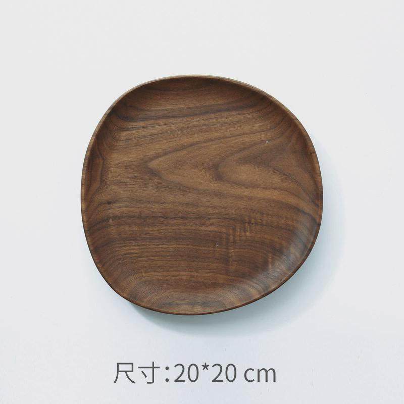 61k3黑胡桃木茶盘托盘实木木质果盘餐盘圆盘整木新中式个性木盘,淘宝优惠券,粉丝福利购,淘宝优惠卷