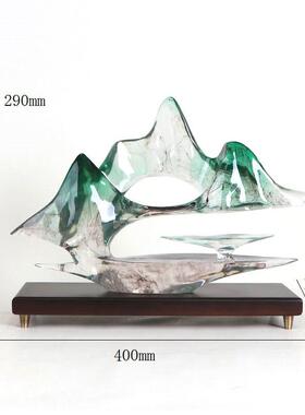 新中式办公室家居雕塑样板间茶室云山软装饰品客厅电视柜玄关摆件