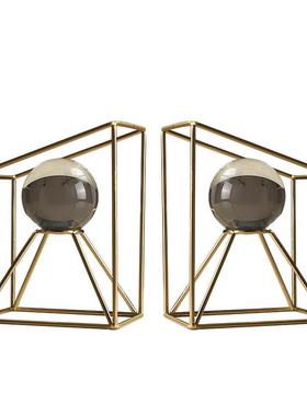 艺术创意金属书靠摆件轻奢酒店欧式电视柜玄关装饰现代美式样板房