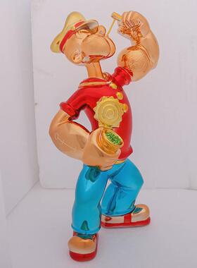 现代卡通潮玩电镀树脂软装商场橱窗酒店大堂玄关室内雕塑摆件