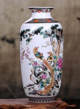 薄胎盛世客厅摆件小花瓶景德镇和谐瓷花瓶插花瓷瓶玄关摆件电视柜