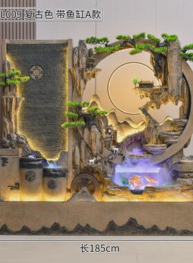 大型假山喷泉水幕墙流水屏风客厅别墅庭院鱼池景观办公室装饰摆件