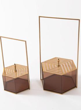 热销艺贝子现代摆件透明提盒家居客厅玄关样板房间售楼处简约软装