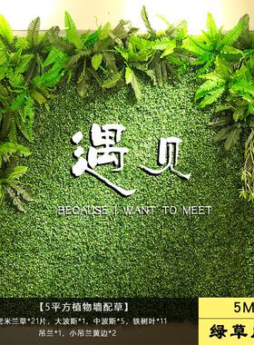 仿真植物墙套装仿真草坪加密尤加利假草皮塑料假绿植背景墙装饰墙