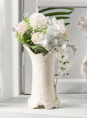 复古陶瓷水培花瓶家用欧式花瓶桌面摆件工艺品法式客厅插花跨境