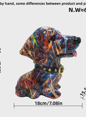 跨境新款转印大头狗树脂工艺品摆件客厅家居办公桌面装饰用品送礼