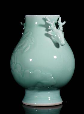 批发景德镇陶瓷器摆件仿古花瓶影青雕刻工艺花瓶中式家居年货手工