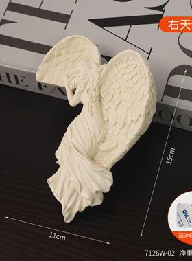 9ZRT欧式救赎天使摆件雕塑雕像门框装饰觉醒天使翅膀挂件相框画框