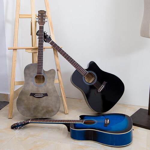 热销吉他民谣吉他41寸云直销单板吉他初学者guitar入门练习琴工厂 - 图1