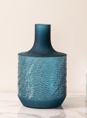 刻膜工艺彩色玻璃装饰品粉色艺术花瓶花瓶客厅电视柜餐桌插花摆件