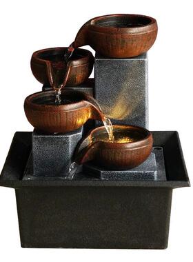 轻奢喷泉流水办公室内客厅玄关现代简约装饰家居开业送礼桌面摆件