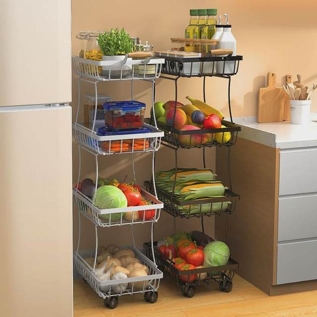 Kitchen slit storage rack floor-standing multi-layer storage rack detachable gap vegetable rack household fruit storage basket