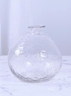 欧式大号冷纹咖色玻璃花瓶客厅餐桌插花花瓶摆件样板间装饰不规则