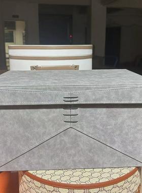 定制中式皮质储物箱装饰品摆件木制橱柜衣柜收纳盒样板间家居批发