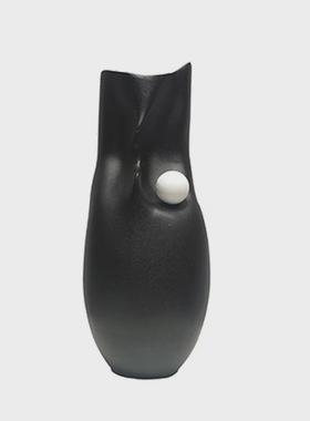 现代简约轻奢玄关抽象样板间白色花器餐厅客厅创意台面装饰花瓶