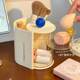 Dopamine makeup brush powder puff storage box desktop dressing table cotton beauty egg storage rack rotating dustproof