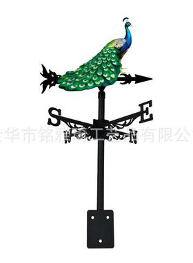 新款风向标户外花园旋转铁艺金属屋顶天台别墅动物摆件