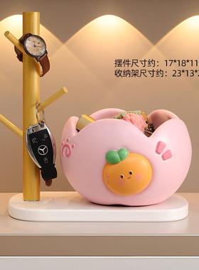 2024网红新款摆件事橙钥匙收纳心想客厅餐桌水果盘家居摆件工艺品