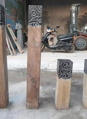 仿古柱子青石庭院酒店摆件祥云柱玄关装饰做旧拴马石雕拴马桩