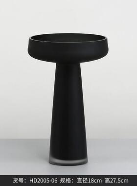 博西装饰品创意磨砂现代简约玻璃花瓶摆件烛台客厅软装玄关家居