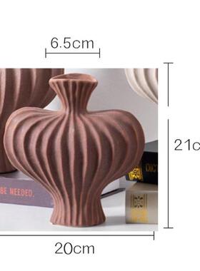 美家荟花瓶摆件客厅桌面高级感轻奢侘寂风陶瓷插花干花复古装饰品