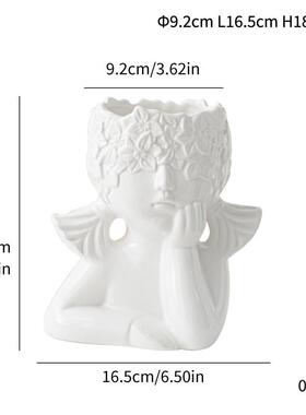 北欧风创意陶瓷工艺品白色花瓶简约家居插花装饰摆件礼品批发