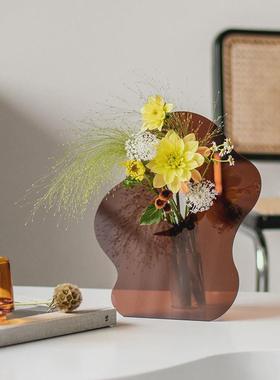 现代亚克力创意花瓶花器简约插花艺术客厅玄关装饰摆件