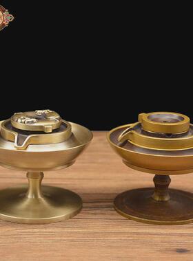 宏达全黄铜扭转乾坤倒流香禅意沉香熏香炉创意铜器摆件