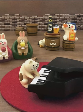 ZAKKA酒吧日式猫INS调酒师兔子装饰微缩小摆件桌面拍照道具