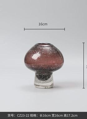 博西家居彩色创意火炬花瓶水培饰品样板间花器软装玻璃花瓶花器