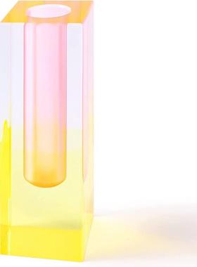 网红亚克力花瓶轻奢水晶花瓶摆件客厅插花仿真花简约欧式餐桌装饰