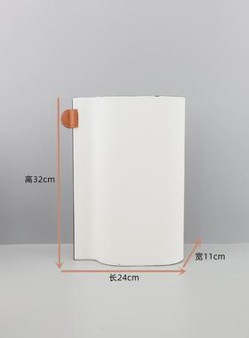 现代简约创意白色皮革金属花器卧室办公室书房客厅玄关家居装饰品