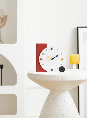 inc0 书房卧室ins桌面摆件家居饰品座钟电视柜装饰品台钟入户玄