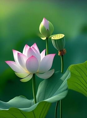 含苞待放清新养眼荷花海