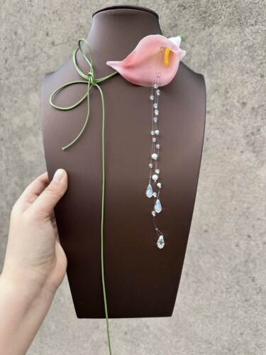 B.treasure 马蹄莲花朵项链小众饰品中古饰品Vintage复古项链 - 图0