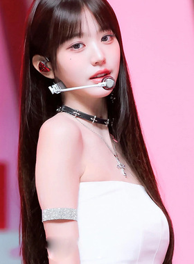 张元英同款黑色十字架choker项圈女小众双条叠戴项链皮质颈链y2k