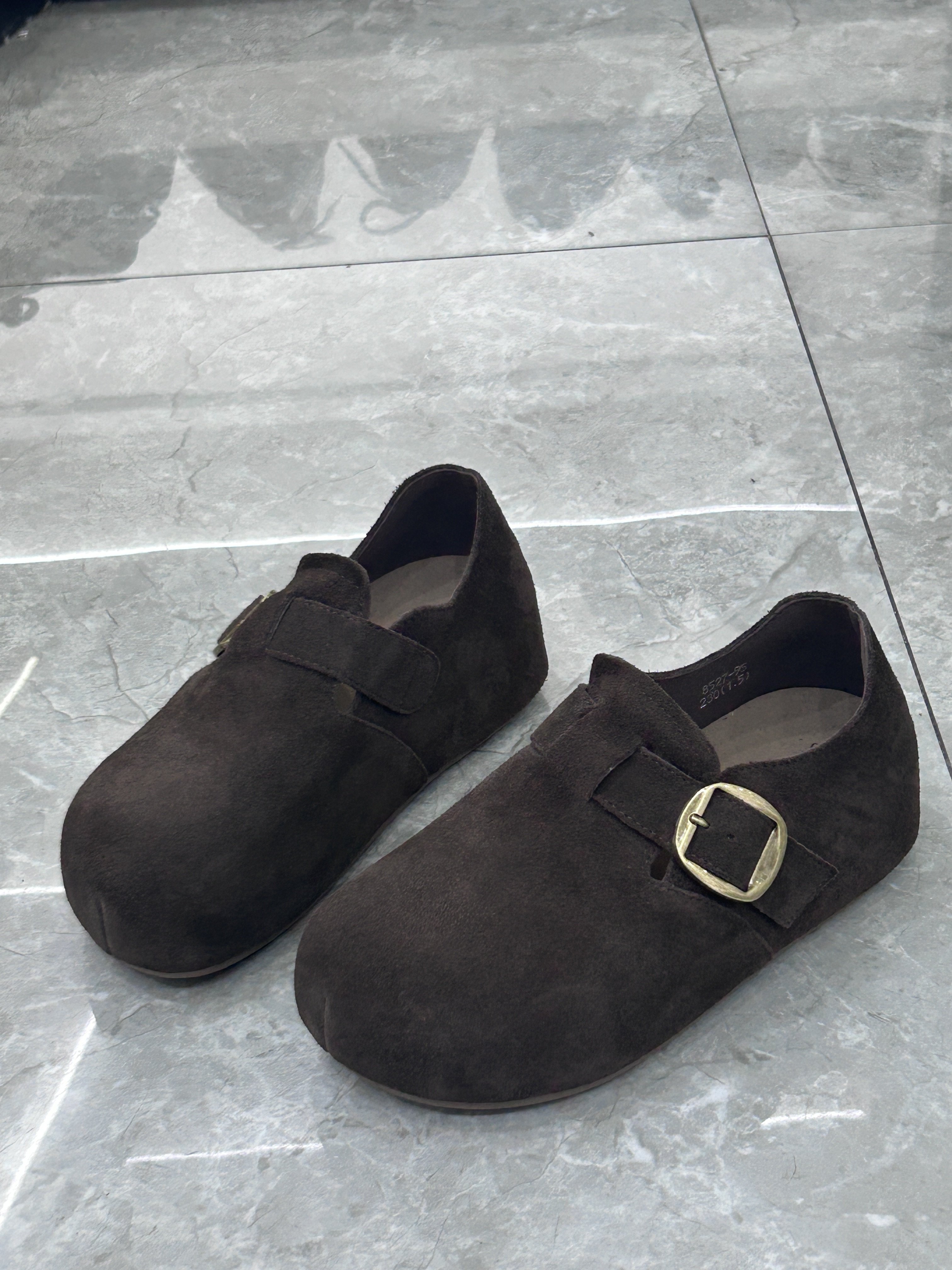 欧洲站2025新款真皮内增高女鞋休闲舒适圆头平底勃肯鞋时尚单鞋,淘宝优惠券,粉丝福利购,淘宝优惠卷