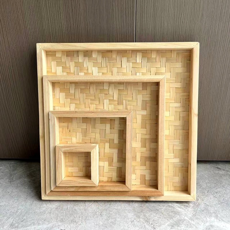 长方形竹黄簸箕竹白竹筐家用竹制品晾晒东西烘烤托盘手编饺子盘 - 图2